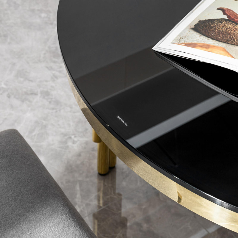 Black glass oval dining table discount